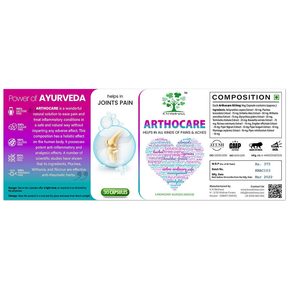 ARTHOCARE - Ayurvedic Capsule for Joints Pain & Arthritis