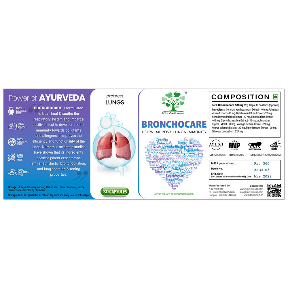 BRONCHOCARE - Ayurvedic Capsule for lungs detox & improved immunity