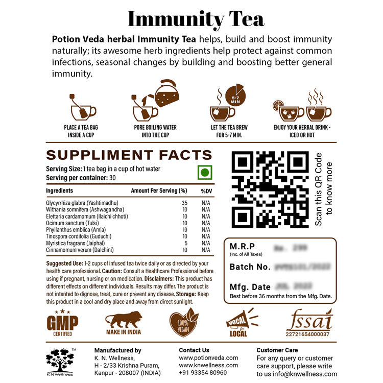 PotionVeda IMMUNITY TEA - Better immunity - nature's way