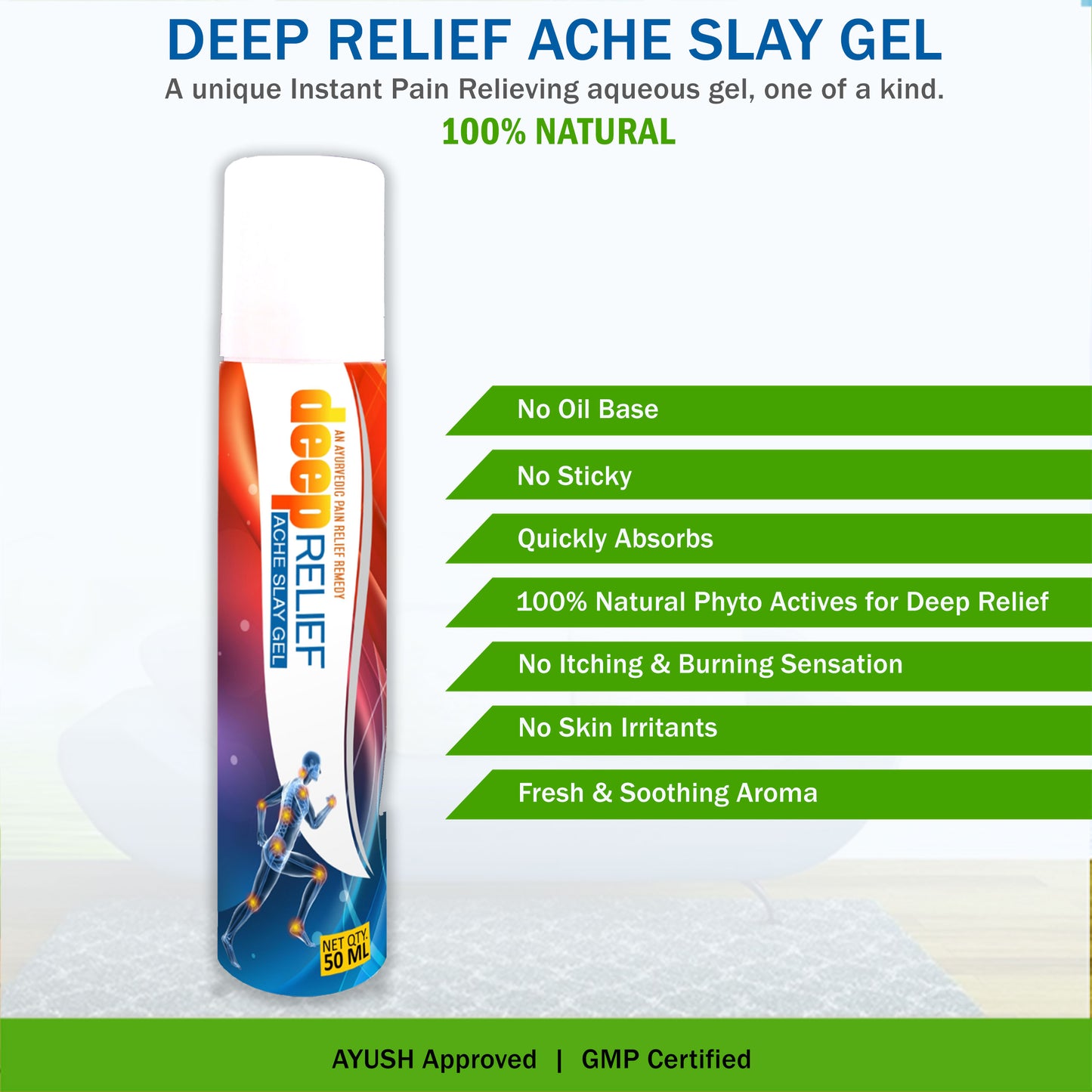 DEEP RELIEF ACHE SLAY GEL - Ayurvedic natural pain relief gel