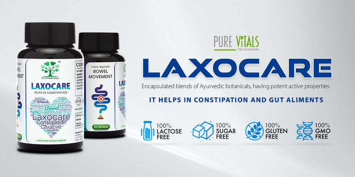 LAXOCARE - Ayurvedic capsules for constipation, gas, acidity & lack of appetite