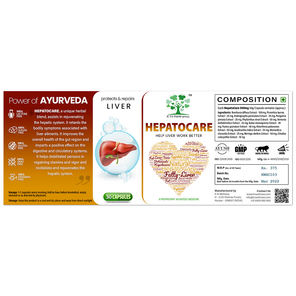 HEPATOCARE - Natural Ayurvedic capsules for liver detox and fatty liver