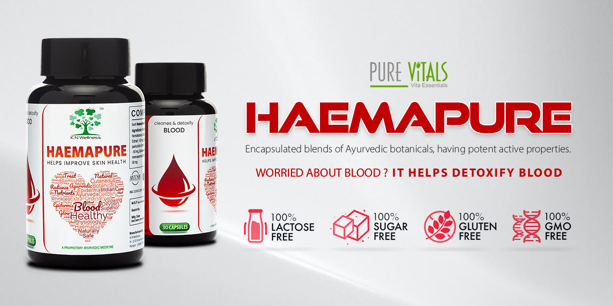 HAEMAPURE - Ayurvedic Capsule for blood detox, glowing, bright & Healthy  skin