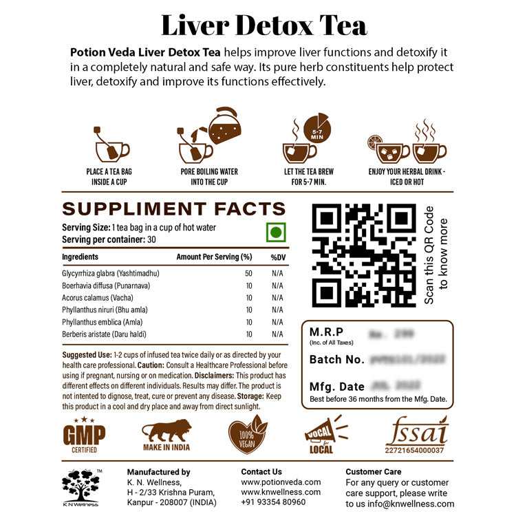 PotionVeda LIVER DETOX TEA - Daily liver detox